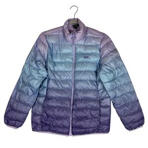 Eddie Bauer Jacket Kids 14-16 Purple Ombre Down Puffer‎ Full Zip Winter Warm